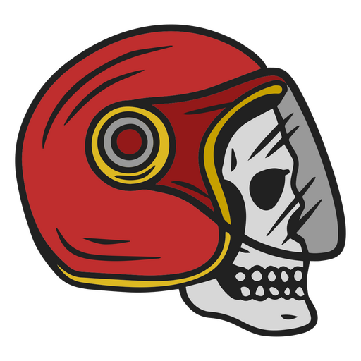 Caveira com capacete vermelho Desenho PNG