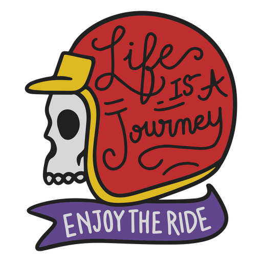 Playful skull helmet quote design PNG Design