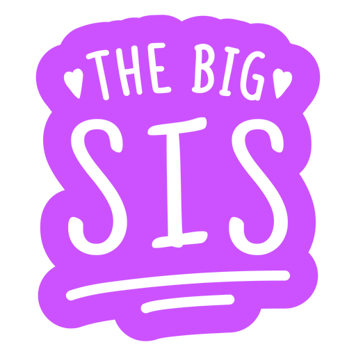 Design divertido com citação de irmã mais velha Desenho PNG