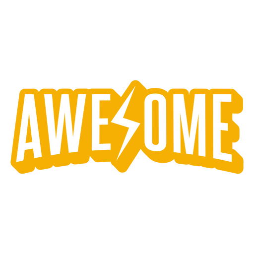 Bold awesome text design with lightning bolt accent PNG Design