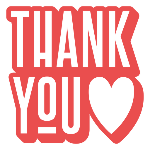 Heartfelt thank you message design PNG Design