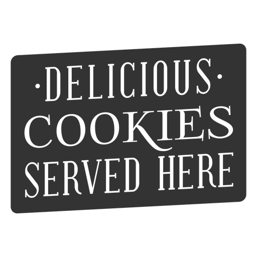 Encantador letrero de cafetería con deliciosas galletas servidas aquí. Diseño PNG