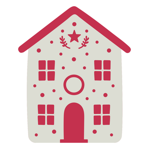House with a star and circle PNG Design