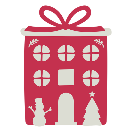 Holiday gift house PNG Design