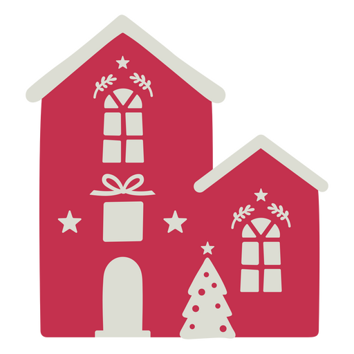 Diseño de casa navideña festiva Diseño PNG