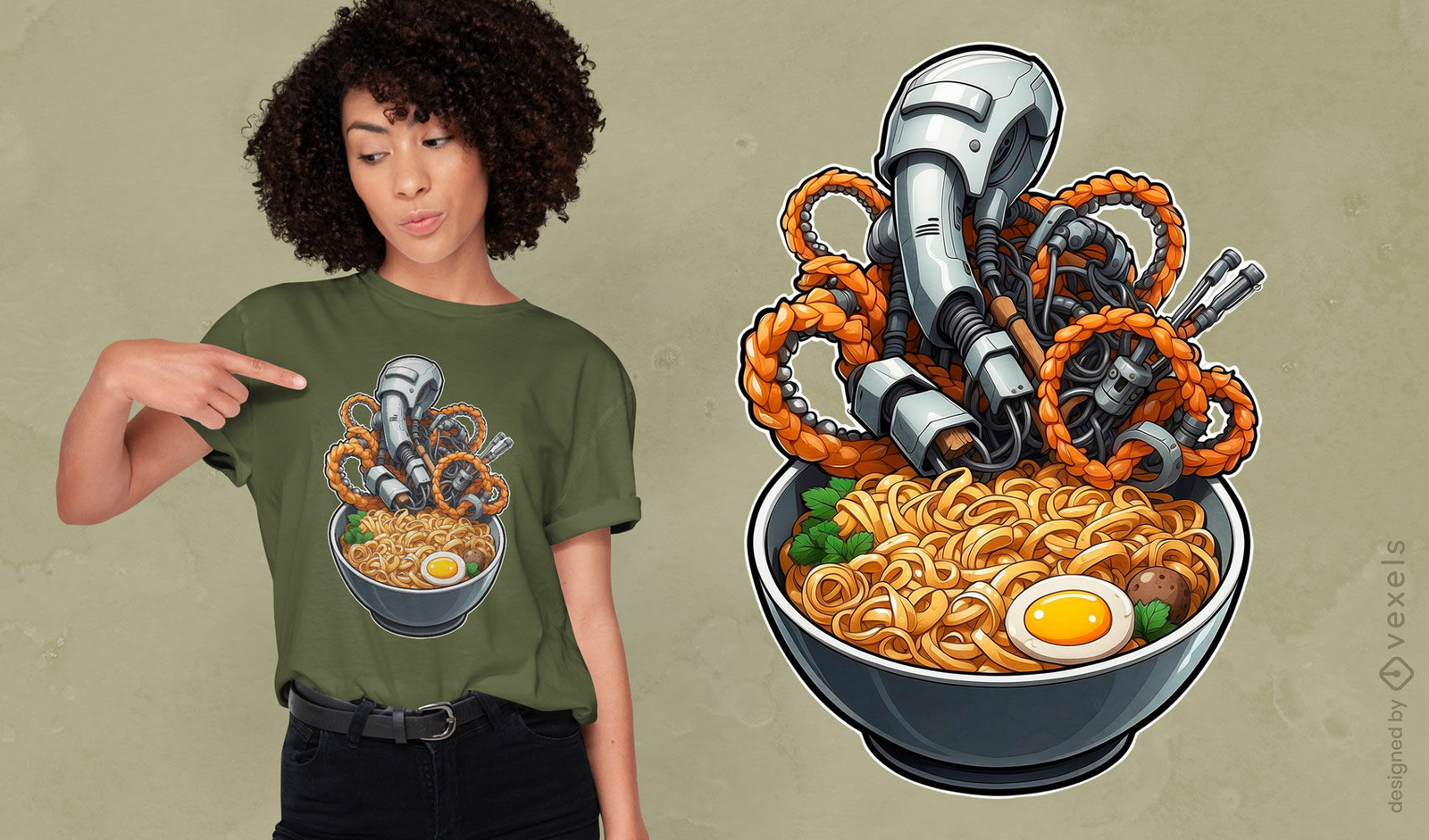 Diseño de camiseta de ramen futuro.