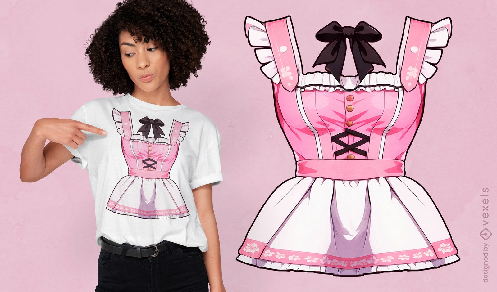 Design de camiseta dirndl rosa