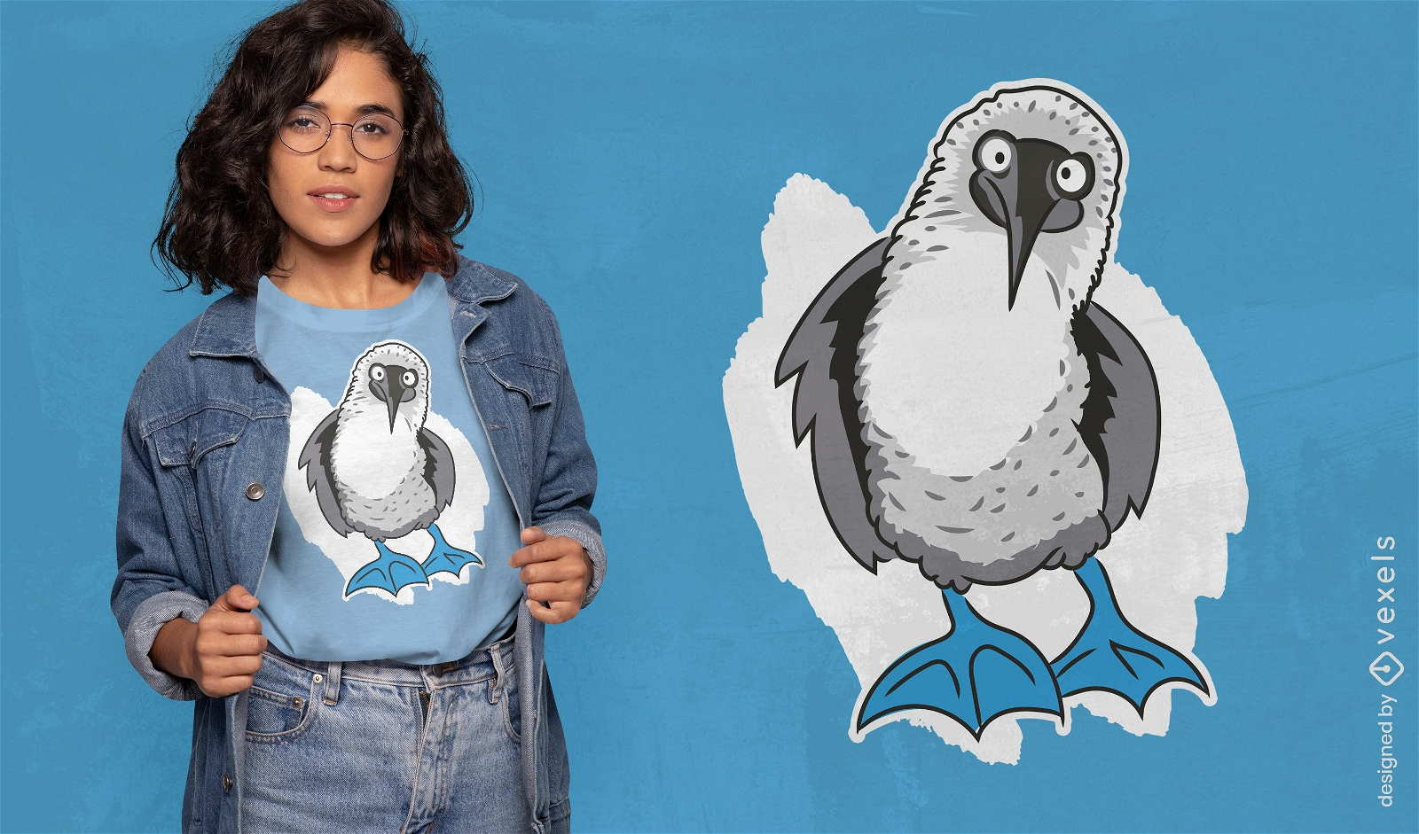 Funny blue-footed booby t-shirt design
