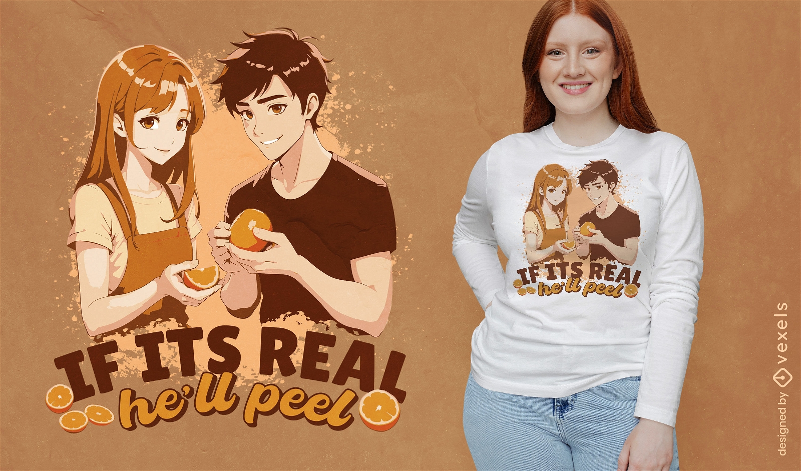Orange peel romantic t-shirt design