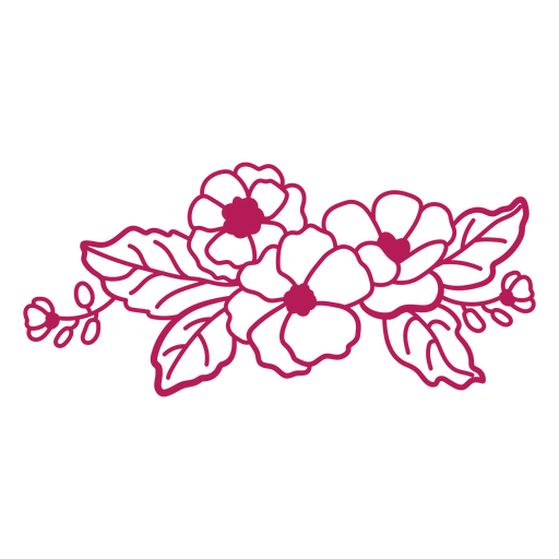 Design de ilustração floral vibrante Desenho PNG