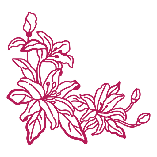 Arte de flores rosas Diseño PNG