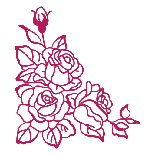 Elegante florale Rosenillustration PNG-Design