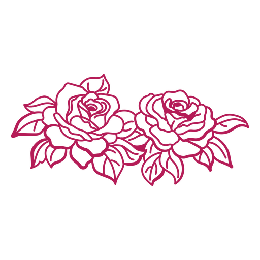 Elegantes rosa Rosenblumenmuster PNG-Design