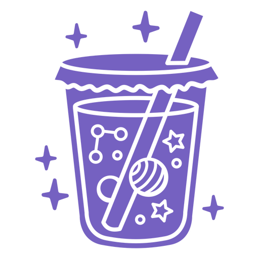 Ilustración de una bebida cósmica divertida Diseño PNG