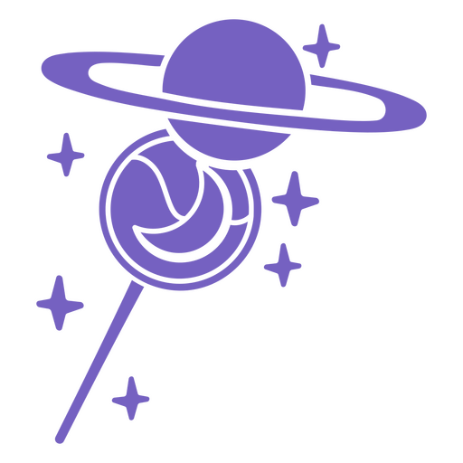 Diseño caprichoso de piruleta de planeta Diseño PNG