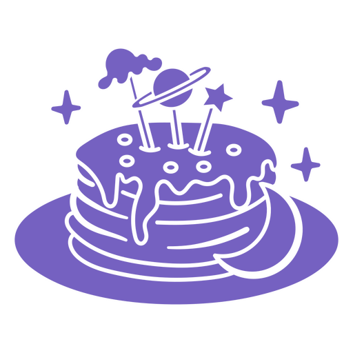 Verspielte Kuchenillustration mit Weltraummotiven PNG-Design