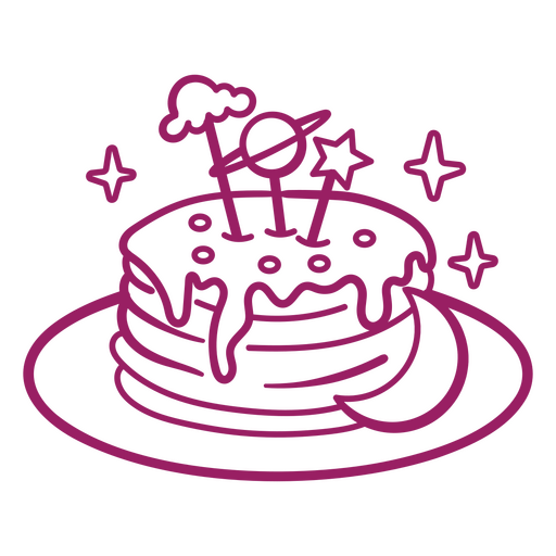 Pink pancakes with icing and stars PNG Design