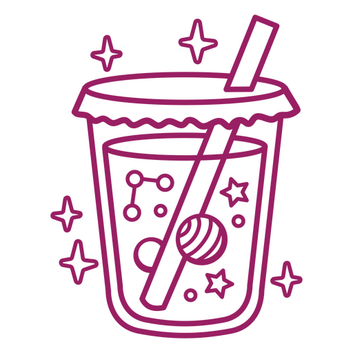 Ilustración caprichosa de bebida cósmica Diseño PNG