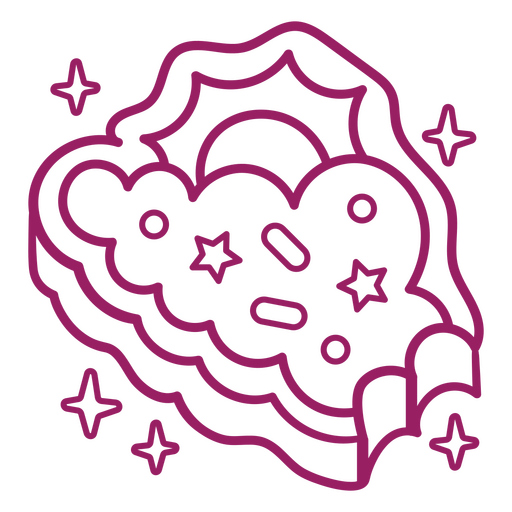 Playful cloud and star illustration design PNG Design