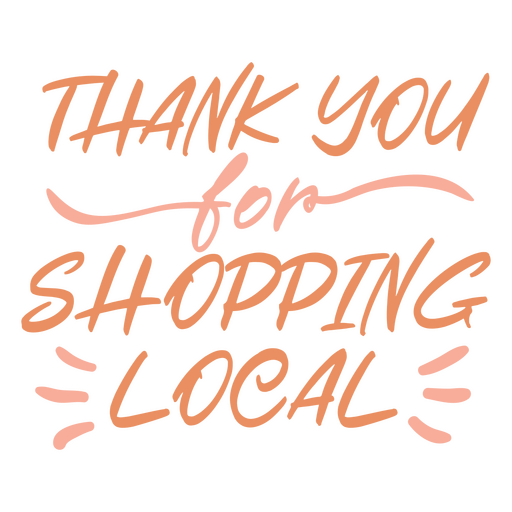 Spielerisches Dankeschön-Zitat für den Einkauf vor Ort PNG-Design