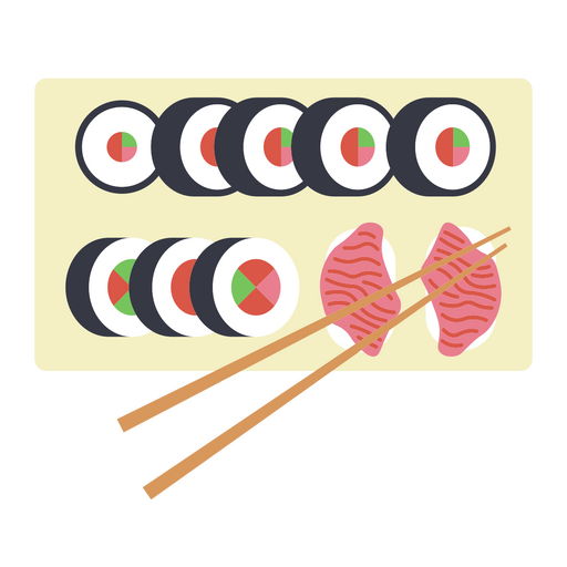 Sushi mit Stäbchen PNG-Design