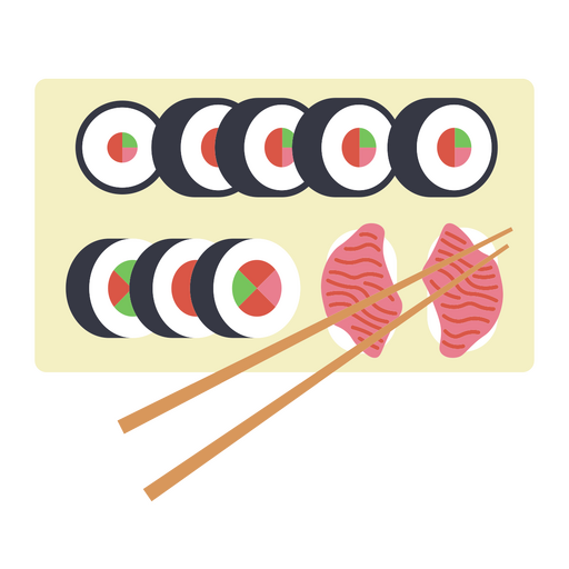 Sushi with chopsticks PNG Design