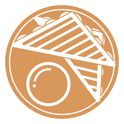 Diseño de logotipo de comida lúdico con elementos geométricos. Diseño PNG