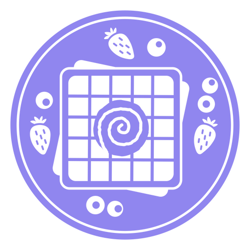 Verspieltes Dessertteller-Design mit Erdbeeren und Schnörkeln PNG-Design