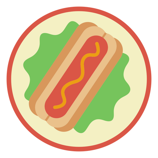 Ilustración divertida de un perrito caliente con colores vibrantes Diseño PNG