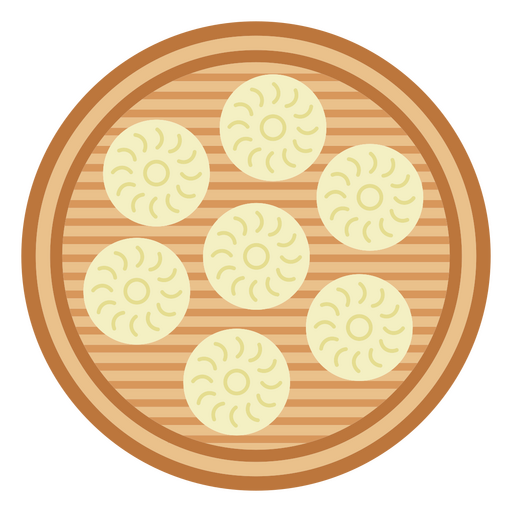 Delicious dumpling design in a bamboo steamer PNG Design