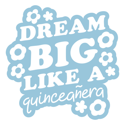 Dream big like quincecenera PNG Design
