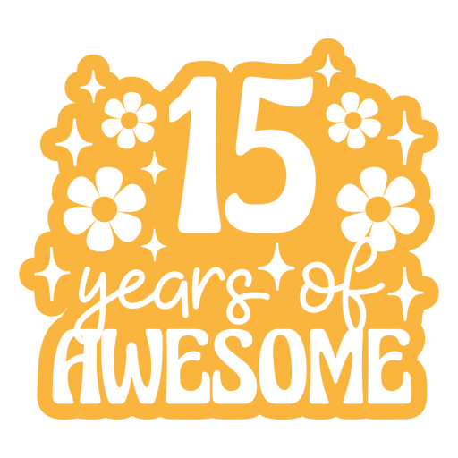 Celebratory 15 years of awesome design PNG Design