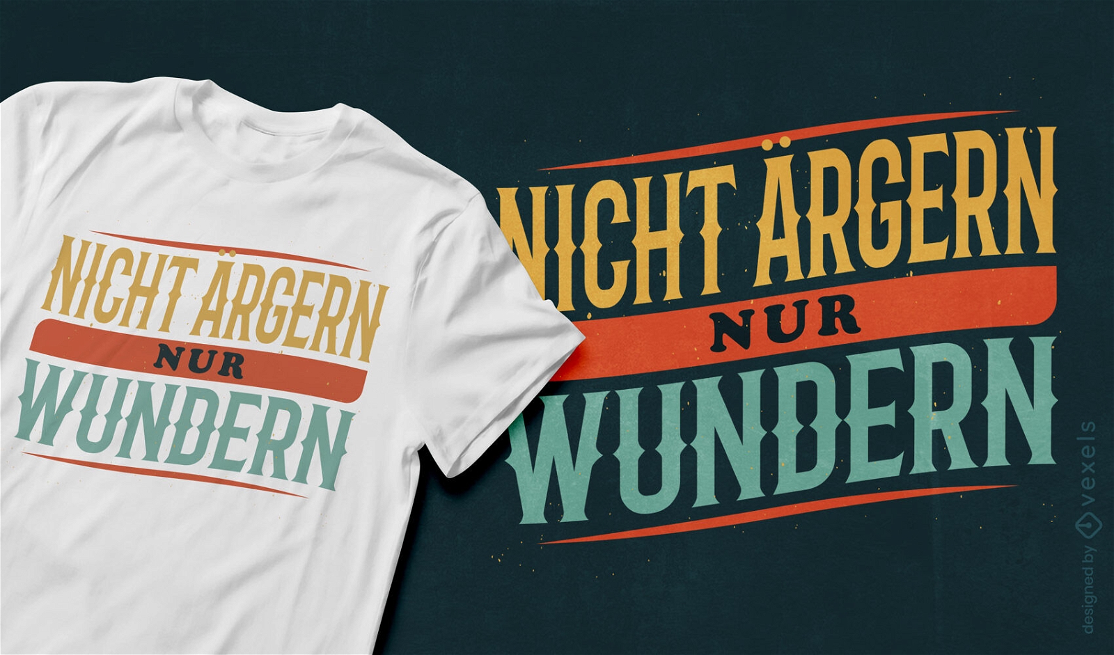 Diseño de camiseta vintage con cita inspiradora alemana.