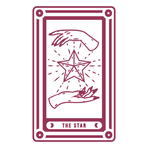 Astrological tarot card design featuring hands and a star PNG Design