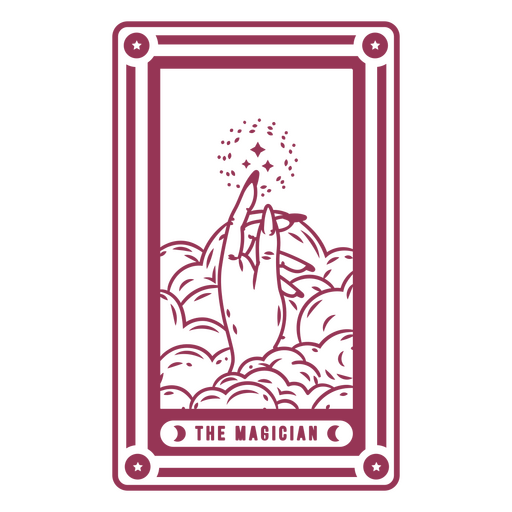 Elegant tarot card design featuring the magician PNG Design