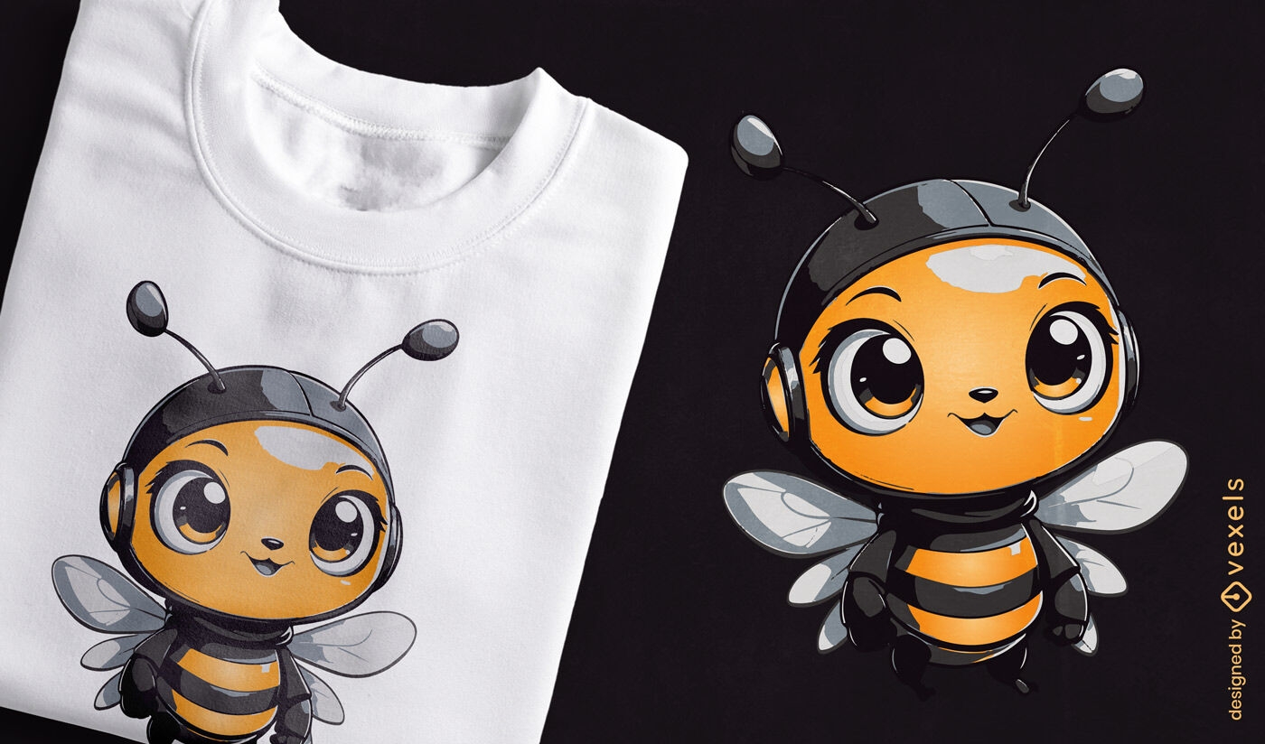Design fofo de camiseta com personagem abelha