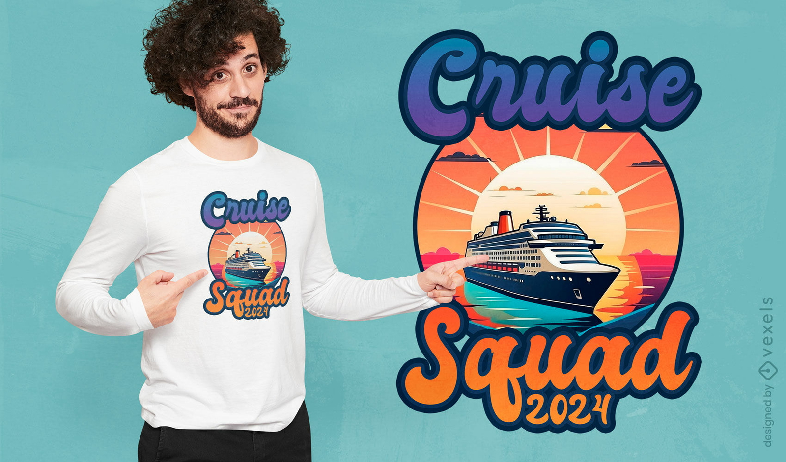 Design de camiseta do esquadrão de cruzeiro