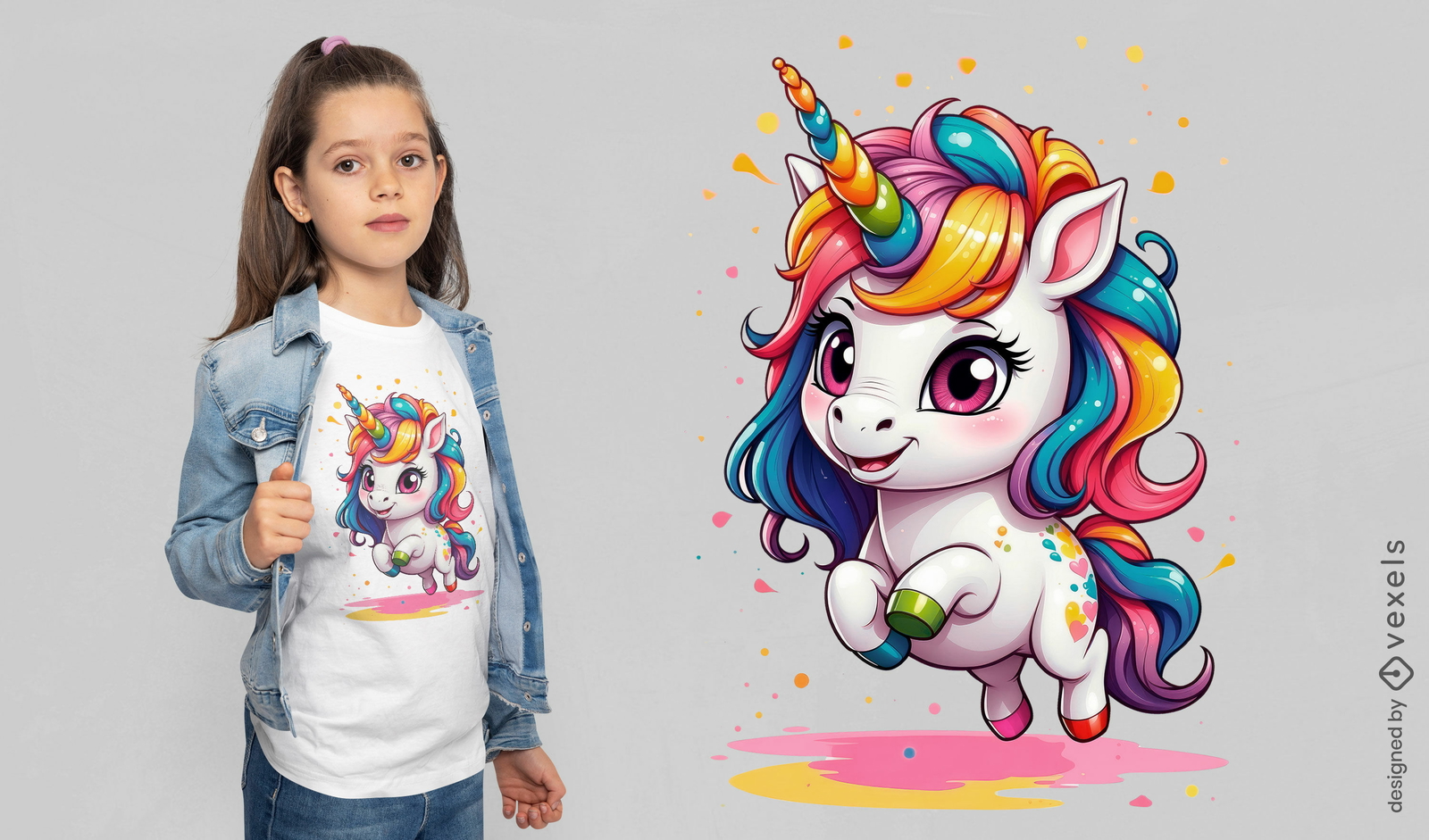 Design super fofo de camiseta de unicórnio para bebê