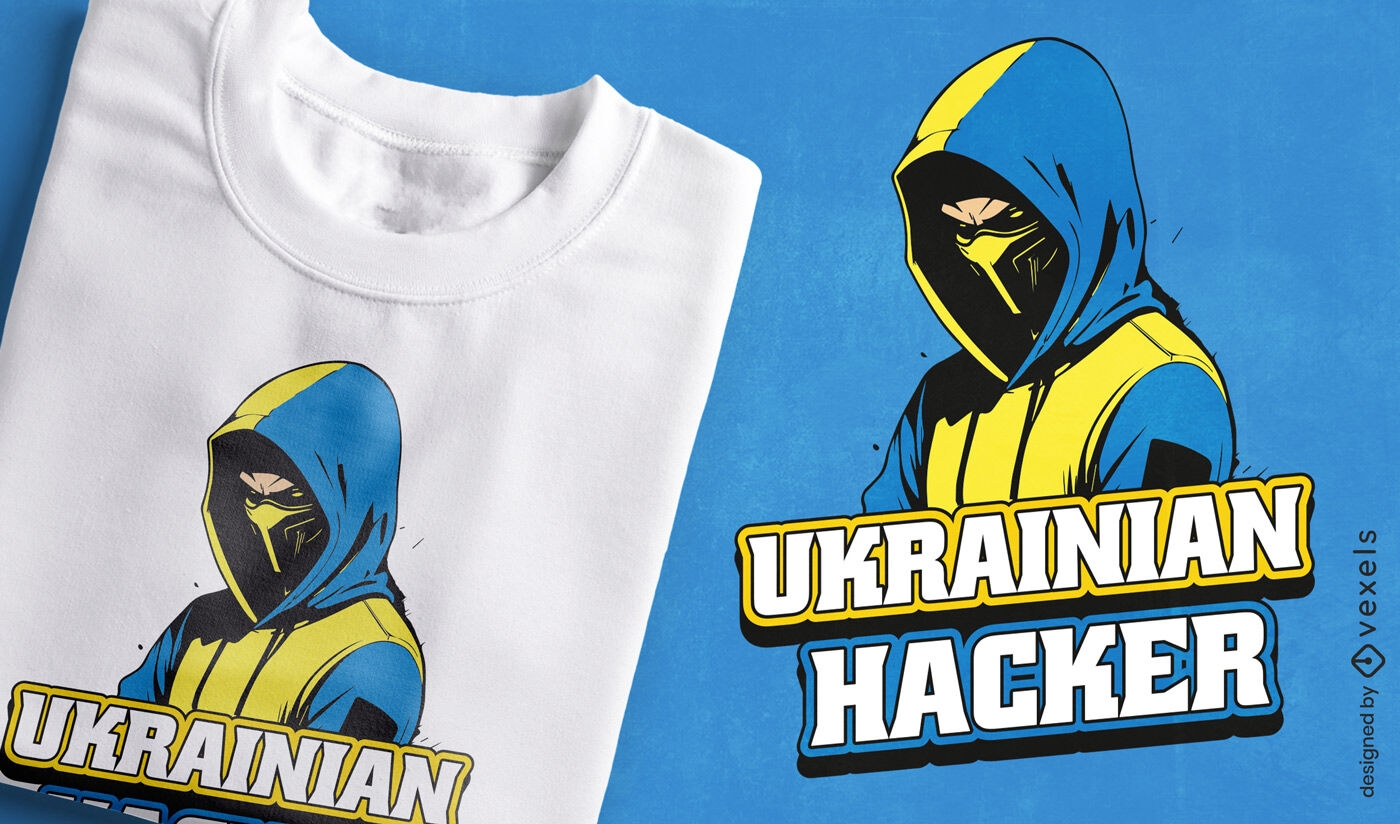 Diseño de camiseta de hacker ucraniano.