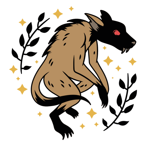 Wolf mit Sternen PNG-Design
