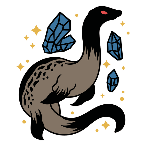 Duck with crystals PNG Design