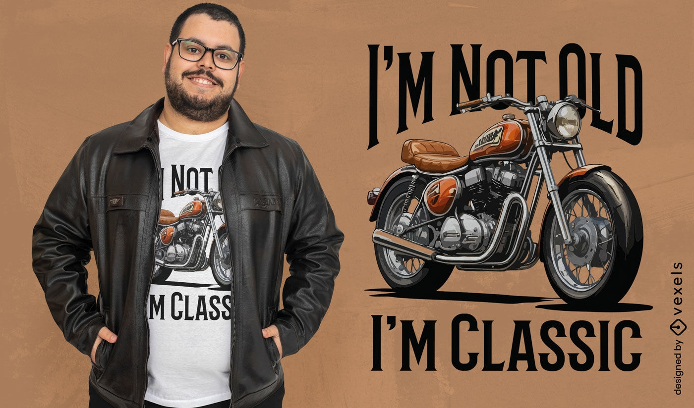 Design cl?ssico de camiseta com cita??o de motocicleta
