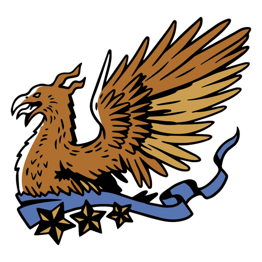 Design majestoso de águia com asas e estrelas Desenho PNG