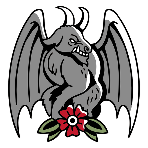 Ilustração de criatura mítica com elementos florais Desenho PNG