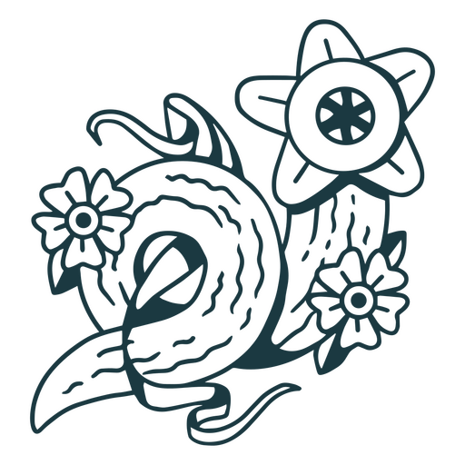 Design de ilustração floral e de pássaros caprichoso Desenho PNG