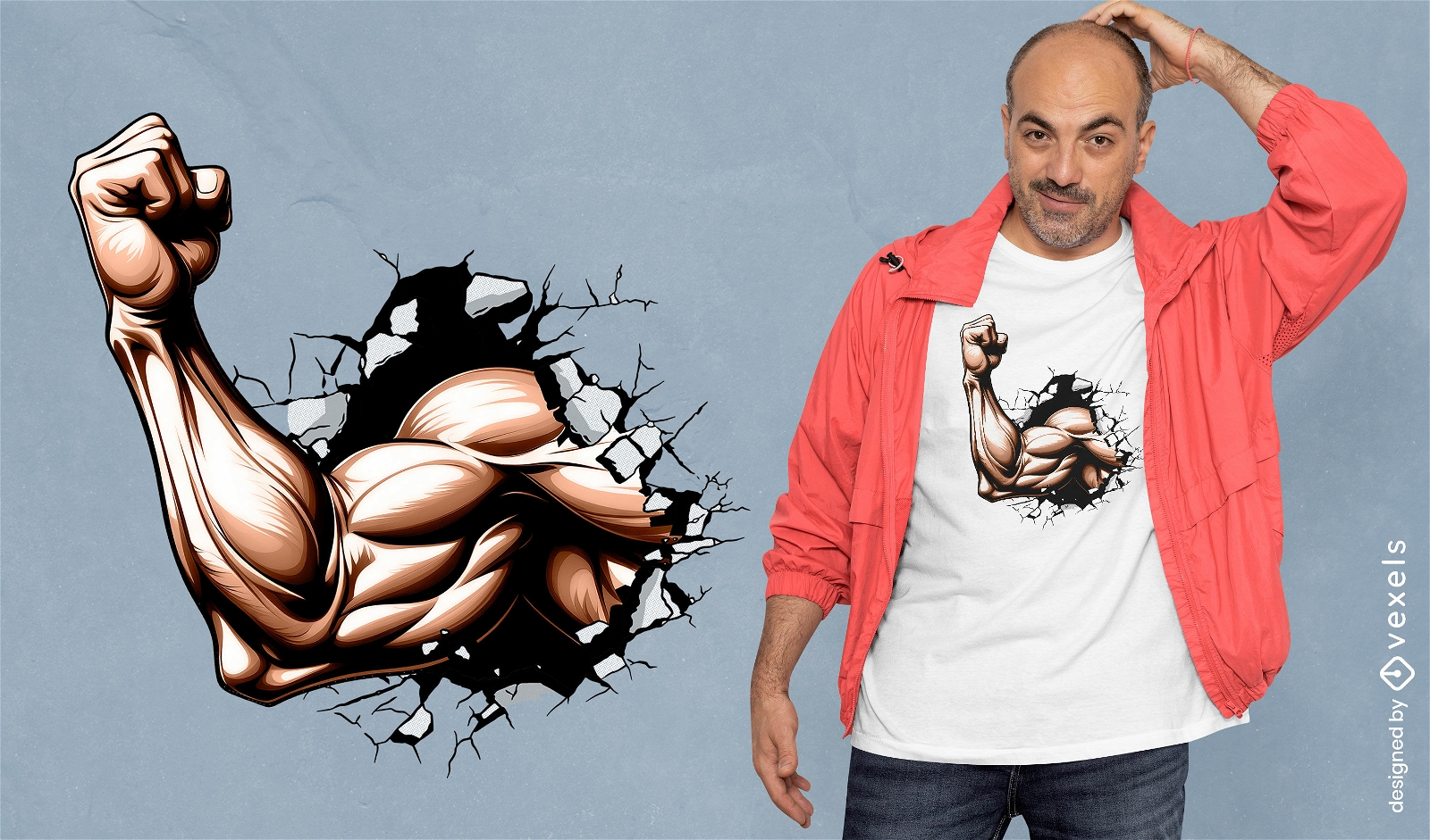Bursting muscles t-shirt design