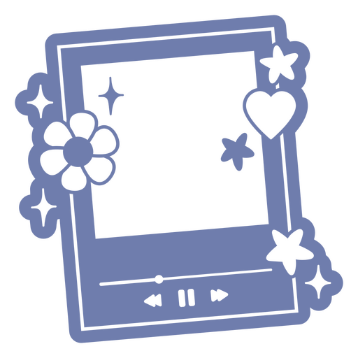 Music player with heart decoration PNG Design