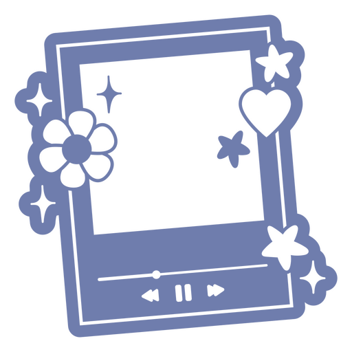 Reproductor de música con decoración de corazones. Diseño PNG