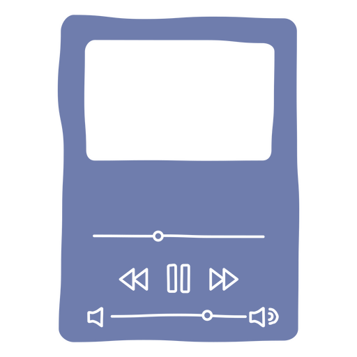 Ilustração de um reprodutor multimídia retrô em esquema de cores azul Desenho PNG