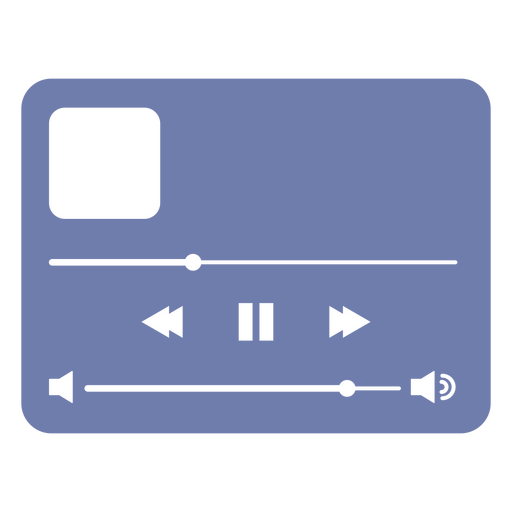 Reprodutor de áudio com botões de reprodução e pausa Desenho PNG